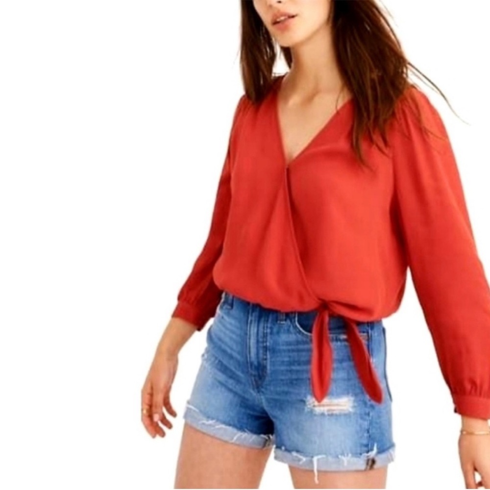 Madewell coral blouse